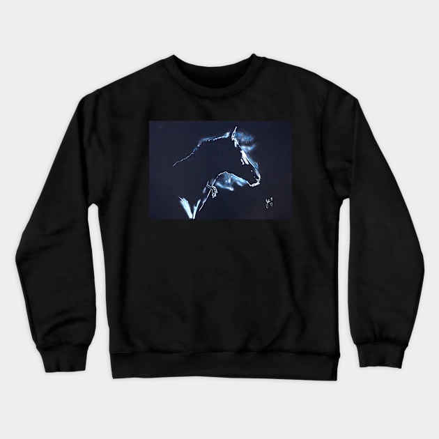 Morning Glow - Horse Silhouette Crewneck Sweatshirt by Krusty